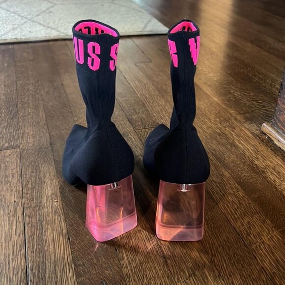 Versus By Versace Pink Sock Boots - Picture 4 of 4